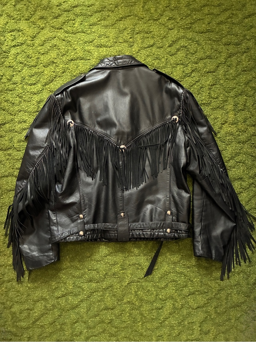 Vintage Reed Sportswear Fringe Leather Jacket with Conchos - Picture 6 of 15